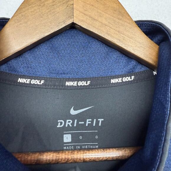 Detroit Tigers 1/4 Zip Pullover Mens Large Black Blue Nike Golf Embroidered Tech - Picture 5 of 10